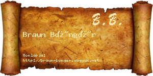 Braun Böngér névjegykártya